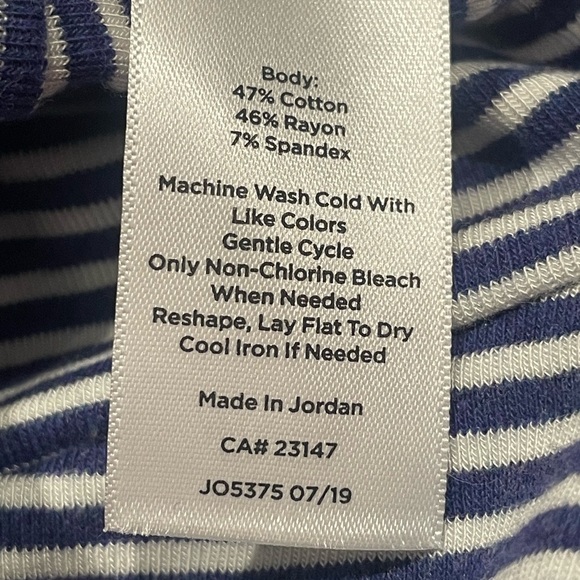 Talbot Shirt Blue White Stripe Size Small Classic Long Sleeve Crewneck Very Soft - Picture 4 of 4